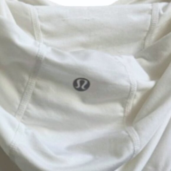 Lululemon Run Pace Setter Pullover Hoodie White Long Sleeve Thumbholes Size 4 - Picture 8 of 12